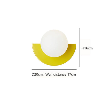 Applique murale LED demi-cercle style nordique Macaron — LZ4X9P2