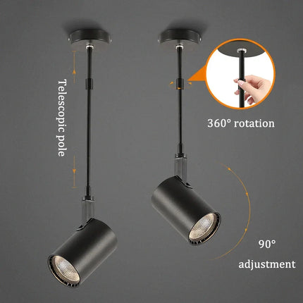 Plafonnier LED télescopique sur rail pour magasin et galerie d'art — LZ4X9P