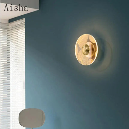 Applique murale LED décorative en métal doré forme fleur — LZ4X9P2