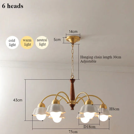 Lustre en céramique à motif floral pour intérieur contemporain — LZ4X9P2