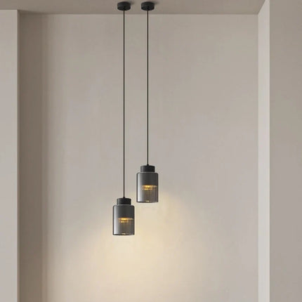 Suspension nordique en verre transparent et laiton à fil réglable — LZ4G7XQ