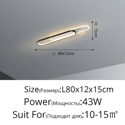 Lustre moderne encastré à bande longue effet étoilé — LZ4X9T