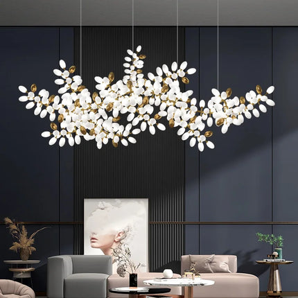 Lustre suspension en verre blanc style postmoderne — LZ4X9J