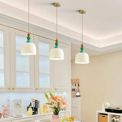 Lustre en bois et verre avec LED intégrée pour bar maison — LZ4X9P2