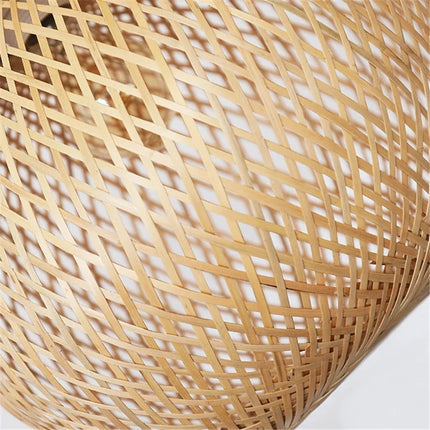 Lustre suspension LED nordique en bambou tissé à la main — LZ4XJ9