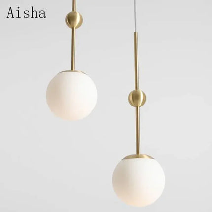 Lustre design moderne en verre doré à trois têtes — LZ4X9M