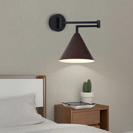 Applique murale en bois avec bras pivotant réglable — LZ4N7Q2