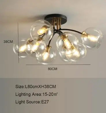 Plafonnier industriel en verre fumé pour décoration moderne — LZ4X9T