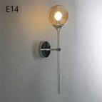 A ambre chromé / Boule de verre 15cm / Sans ampoule