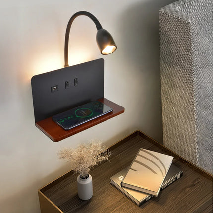 Applique murale LED intérieure rotative 360° sans fil USB avec interrupteur — LZ4X9P2