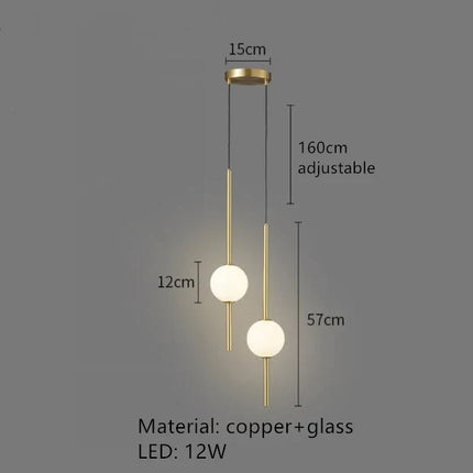 Suspension LED en laiton avec cordon réglable design moderne — LZ4XJ9