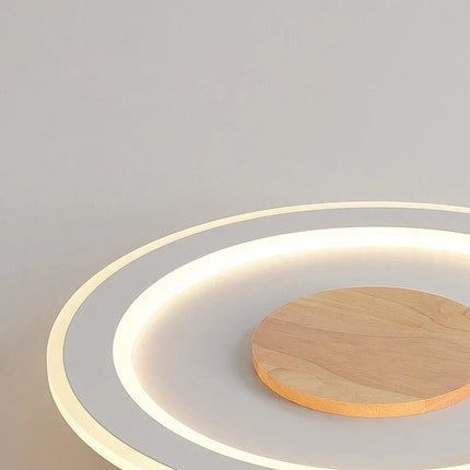 Plafonnier LED ultra-mince en bois massif style nordique moderne — LZ4XJ9