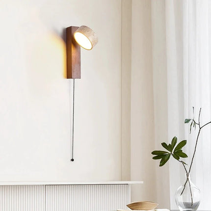 Applique murale en bois de noyer avec LED et interrupteur rotatif — LZ4D9X