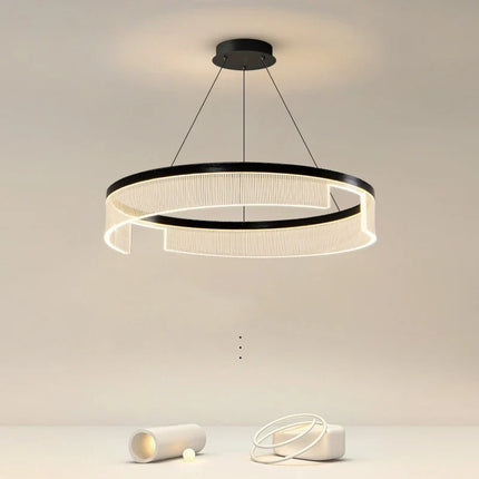Lustre circulaire LED en aluminium et acrylique pour intérieur — LZ4X9P2