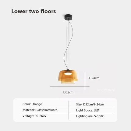 Lustre suspension nordique en fil de verre pour décoration intérieure — LZ4X9B