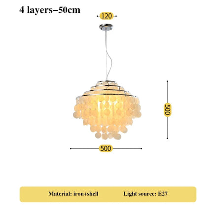 Lustre coquillage romantique avec carillon éolien style nordique — LZ4X9P2Q