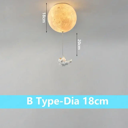Plafonnier décoratif lune avec astronaute pour chambre — LZ4X9T2