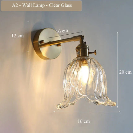 Applique murale vintage en verre et laiton réglable — LZ4X9P
