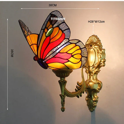 Applique murale décorative en verre avec fleurs turques et abat-jour baroque — LZ4X9T2