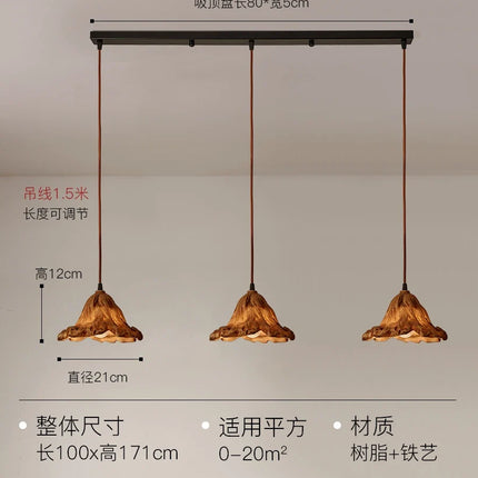 Suspension en résine style wabi-sabi zen vintage pour intérieur — LZ4X9T