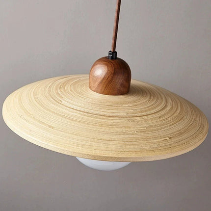 Suspension LED rétro en bois style japonais — LZ7D9Q