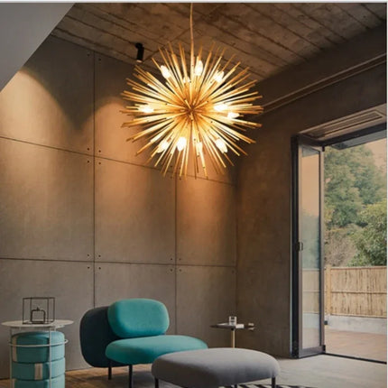 Lustre boule hérisson lumineux style nordique pour décoration maison — LZ4N7Q2