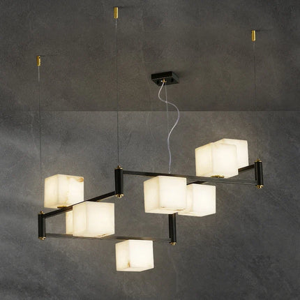 Plafonnier LED suspendu design moderne en marbre blanc — LZ4X9P2Q