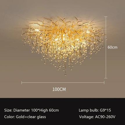 Lustre suspension LED en cristal style nordique élégant — LZ4X9T