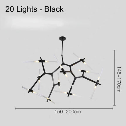 Suspension lustre moderne tube LED en verre pour décoration — LZ4X9P2