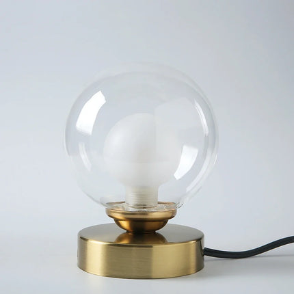 Lampe de table LED boule en verre doré pour bureau — LZ4X9P2