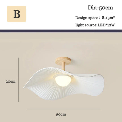 Lustre suspension nordique en bois et tissu pour intérieur — LZ4X9P