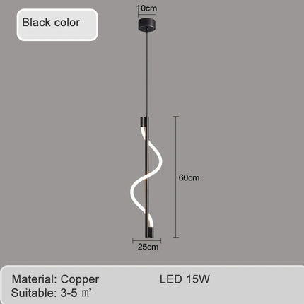 suspension en spirale luxe avec télécommande gradation led