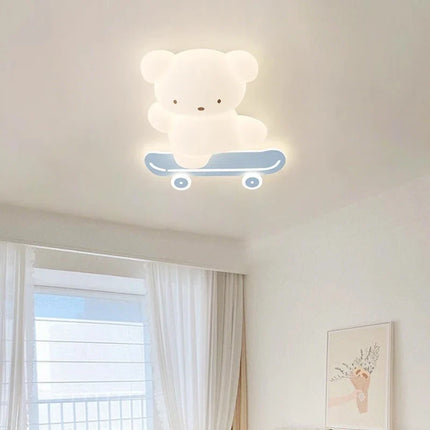 Plafonnier lumineux ours en skateboard pour chambre d’enfant moderne — LZ4X9T