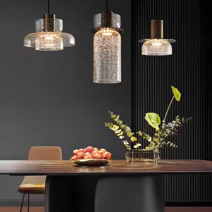 Suspension rétro en verre craquelé style américain pour bar et café — LZ4X9M