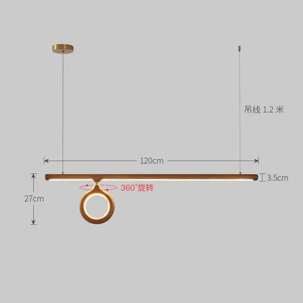 Lustre en bois style nordique japonais pour éclairage intérieur — LZ4X9M