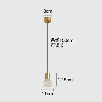Lustre en cuivre avec éclairage LED pour décoration intérieure moderne — LZ4X9P