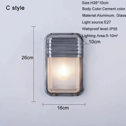 Applique murale LED rétro en aluminium étanche pour intérieur et extérieur — LZ4P9XQ