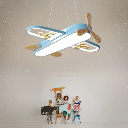 Plafonnier minimaliste en bois forme avion pour chambre d’enfants — LZ4XJ9
