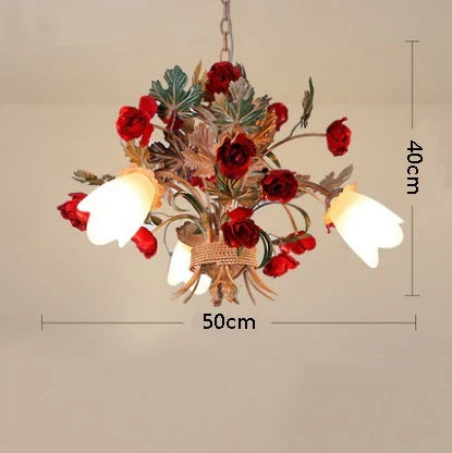 Lustre suspension en verre style rétro américain pour intérieur élégant — LZ4X9M