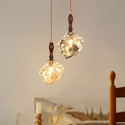 Lustre en verre ambré style bloc de glace pour bar et restaurant — LZ4XJ9