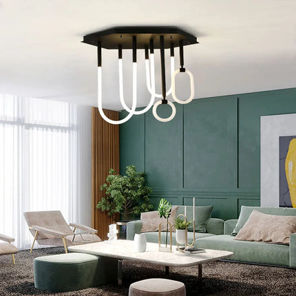 Lustre LED dimmable style nordique minimaliste à lignes modernes — LZ4X9P