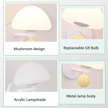 Applique murale LED G9 en forme de champignon style nordique — LZ4X9P2
