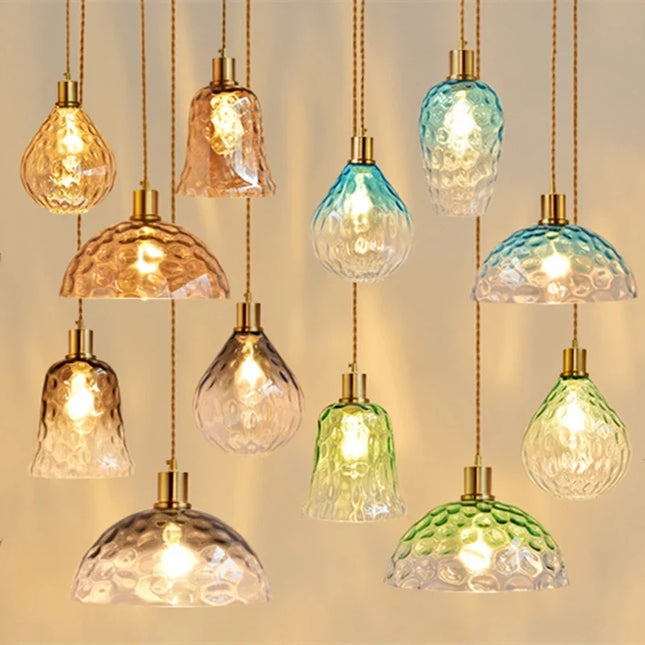 suspension vintage en verre pour décor d'intérieur