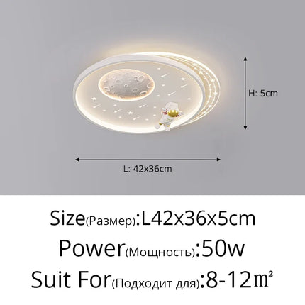 Plafonnier lunaire minimaliste anti-éblouissement pour chambre d’enfants — LZ4X9T