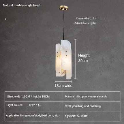 Lustre minimaliste en marbre naturel au design moderne — LZ4X9B
