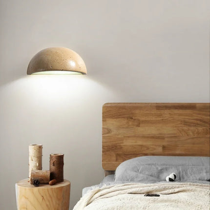Applique murale LED semi-circulaire en travertin naturel rétro — LZ4X9M2