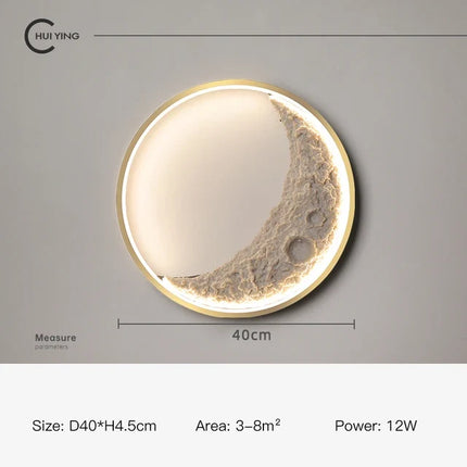 Applique murale LED en résine forme lune design nordique — LZ4FJ9