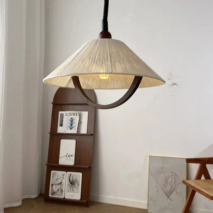 Suspension en bois avec corde de chanvre style naturel — LZ4D7Q9