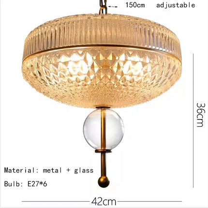 Suspension en verre champagne avec structure métal doré 3000K — LZ4X9M