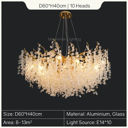 Lustre en cristal doré style européen pour décoration intérieure élégante — LZ4M9Q2